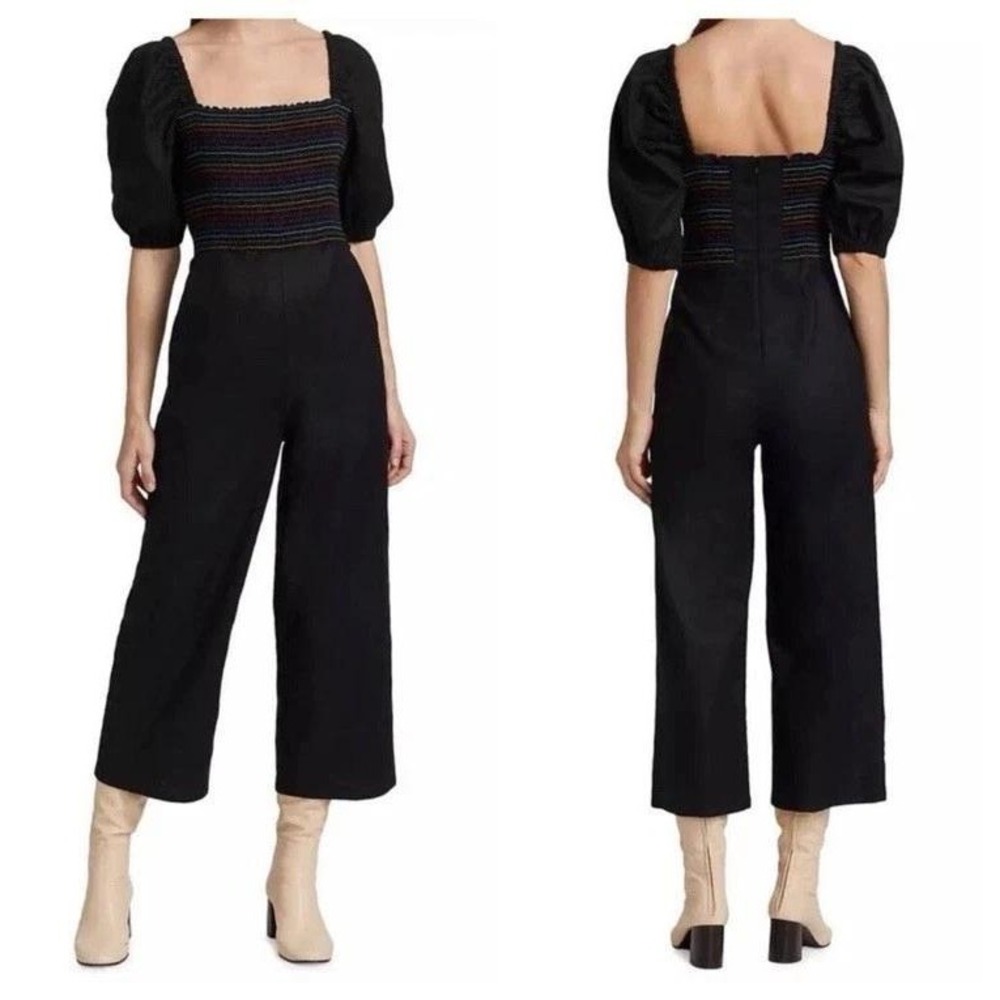 Something Navy Mattie Smocked Jumpsuit